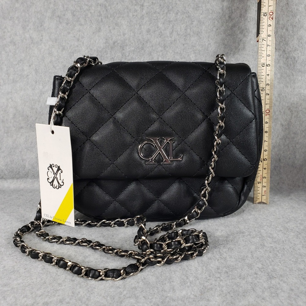 CXL Christian Lacroix Women Bag VALO Chain Design Shoulder Bag Sm Black Quilted - Picture 2 of 8